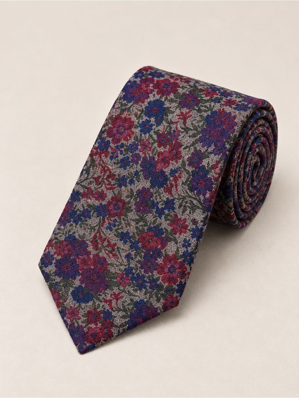 Ted Baker London Floral Wool Necktie Multicolor Designer Made in Italy Tie